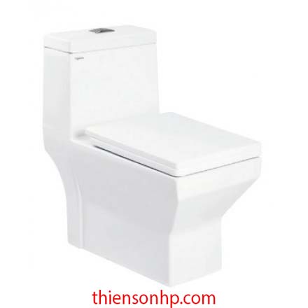 Bồn Cầu Viglacera V42 1 Khối Xả Nhấn Nắp Êm